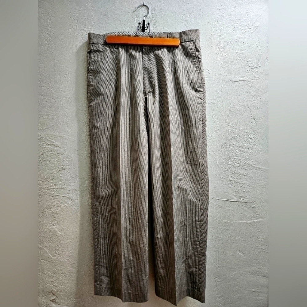 BANANA REPUBLIC Pinstriped Straight Leg Gray Trousers